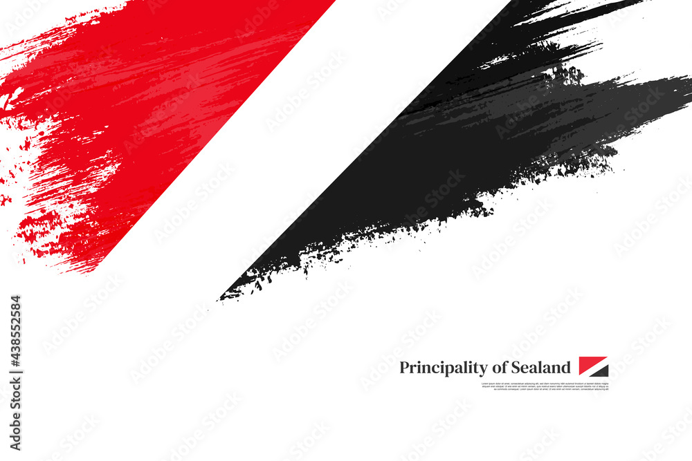 Happy national day of Principality of Sealand with grungy stylish brush flag background Happy national day of Principality of Sealand with grungy stylish brush flag background