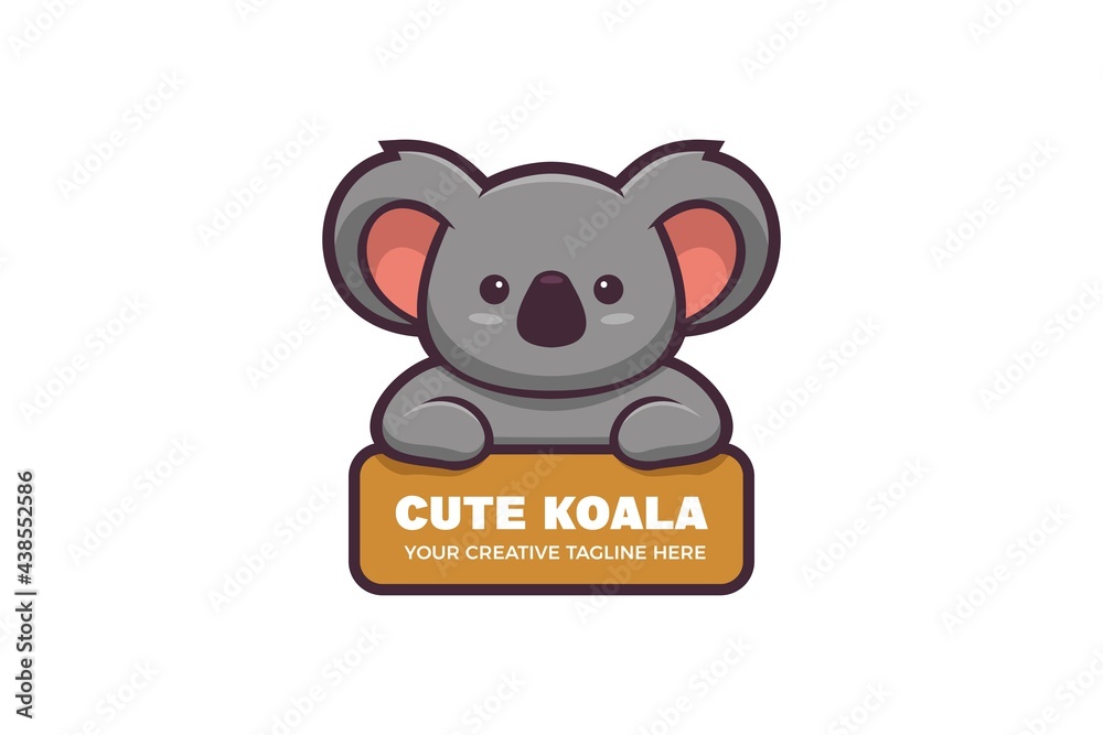 Cute Koala Character Mascot Logo Template Cute Koala Character Mascot Logo Template