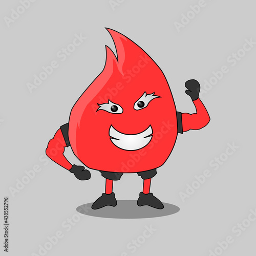 muscular fire mascot