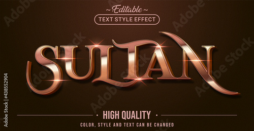 Fototapeta Editable text style effect - Sultan text style theme.