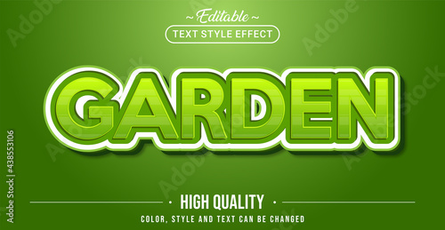 Editable text style effect - Green Garden text style theme.