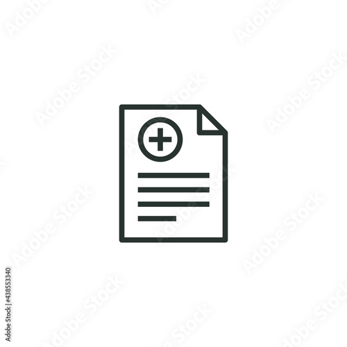 Sick leave line icon. Simple outline style. Work, aid, day, employee, job, off, hospital report information concept. Vector illustration isolated on white background. Thin stroke EPS 10