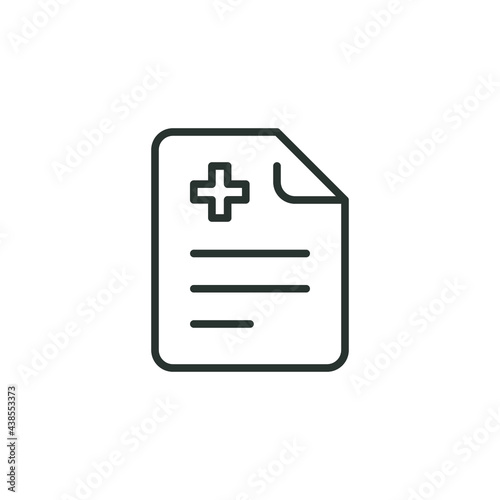 Sick leave line icon. Simple outline style. Work, aid, day, employee, job, off, hospital report information concept. Vector illustration isolated on white background. Thin stroke EPS 10