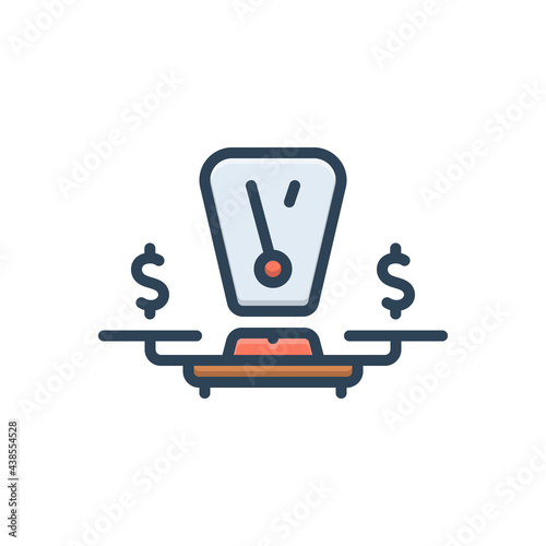 Color illustration icon for balance

