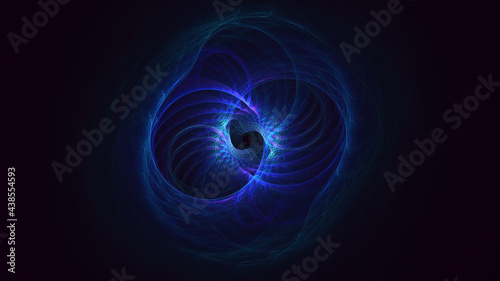 3D rendering abstract blue fractal light background