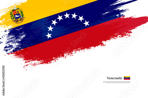 Happy independence day of Venezuela with grungy stylish brush flag background