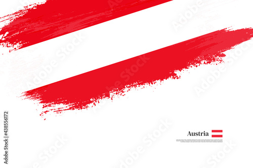 Happy national day of Austria with grungy stylish brush flag background