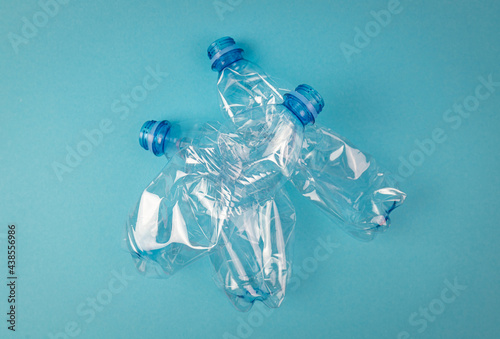 Plastikowe butelki. Segregacja śmieci i odpadów plastikowych. photo