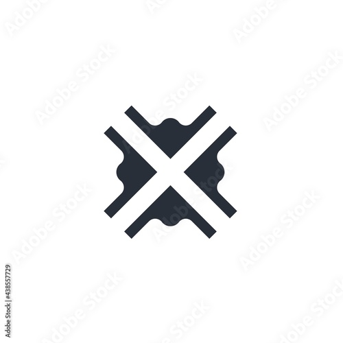Four arrows pointing towards the center. Squeeze, compression. Vector illustration isolated on white background.