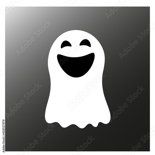 Halloween scary haunted cartoon ghost vector illustration.