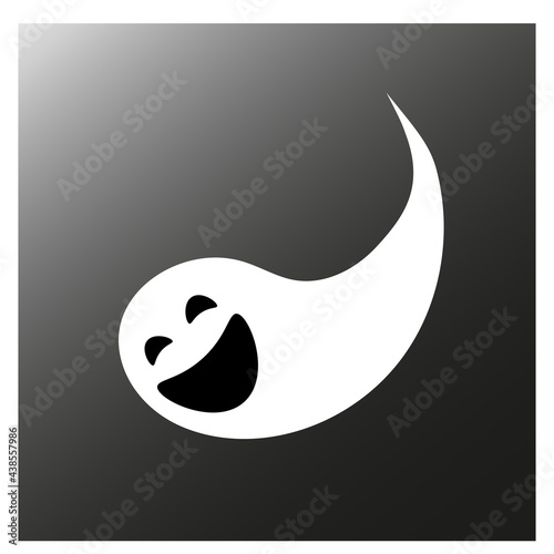 Halloween scary haunted cartoon ghost vector illustration.