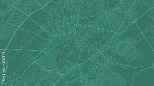Green Athens City area vector background map, streets and water cartography illustration.