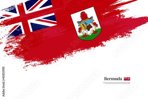 Happy national day of Bermuda with grungy stylish brush flag background