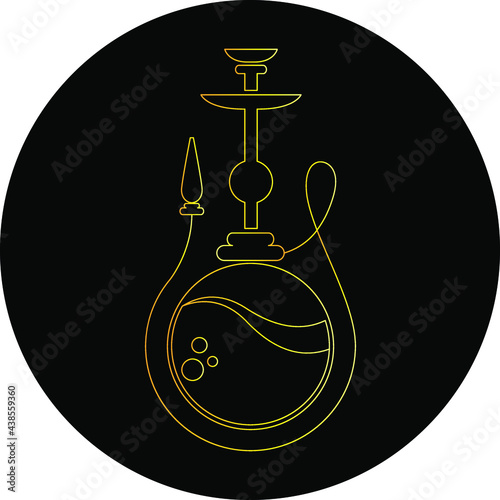 Simple hookah line icon. The hookah symbol. The concept of web banners and printed materials. advertising, vector illustration, print, logo