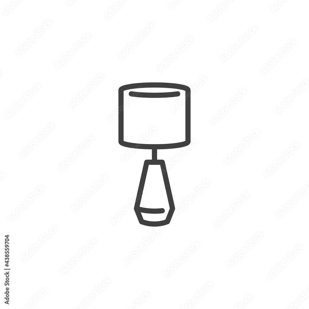 Table lamp line icon Table lamp line icon