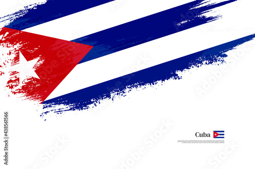 Happy independence day of Cuba with grungy stylish brush flag background