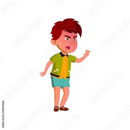 mad little boy fighting for toy cartoon vector. mad little boy fighting for toy character. isolated flat cartoon illustration