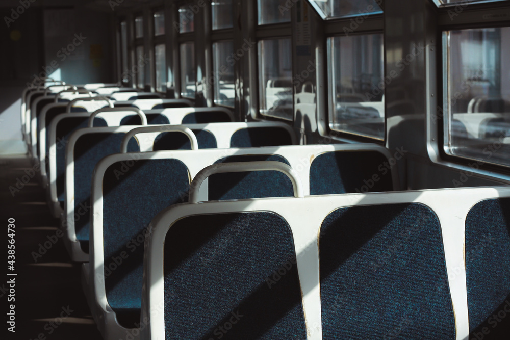 Fototapeta premium A trip by electric train to nature in the village 