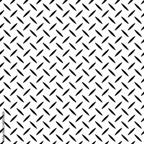 Industrial vastrap checkered plate texture. Seamless single bar diamond checker plate vector no.1
