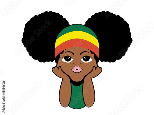 Kids Peeking Afro Girls Peekaboo Vector illustration