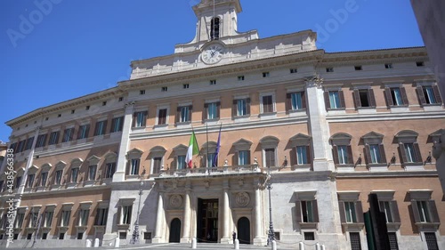 Europe, Italy , Rome  June 2021 - Montecitorio palace of parliament and politic in downtown of the city after finish of lockdown due Covid-19 Coronavirus epidemic  photo