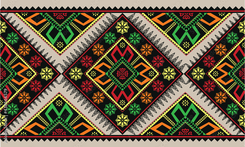 Geometric ethnic pattern seamless .seamless pattern. Design for fabric, curtain, background, carpet, wallpaper, clothing, wrapping, Batik, fabric, Vector illustration.