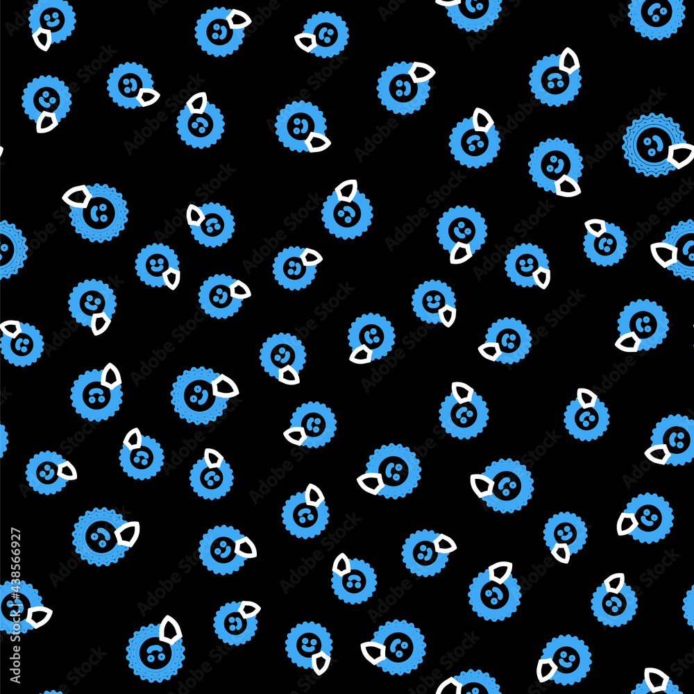 Line UV protection icon isolated seamless pattern on black background. Sun and shield. Ultra violet rays radiation. SPF sun sign. Vector Line UV protection icon isolated seamless pattern on black background. Sun and shield. Ultra violet rays radiation. SPF sun sign. Vector