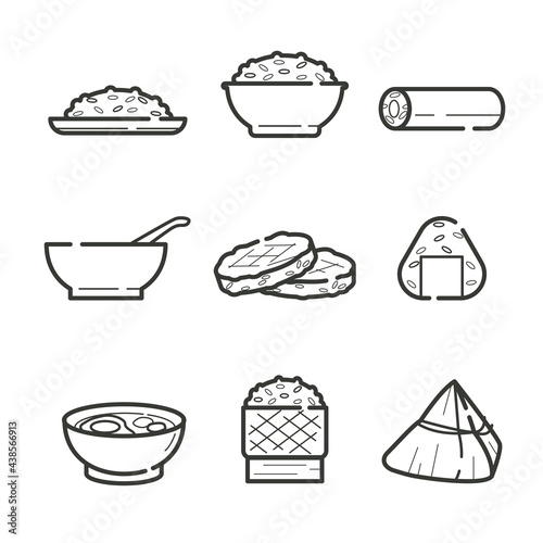 Valokuva rice food staple outline icon