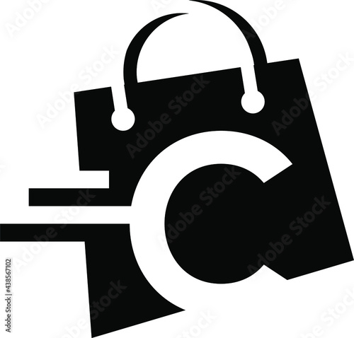 Letter C Shopping Bag Modern Creative Logo
