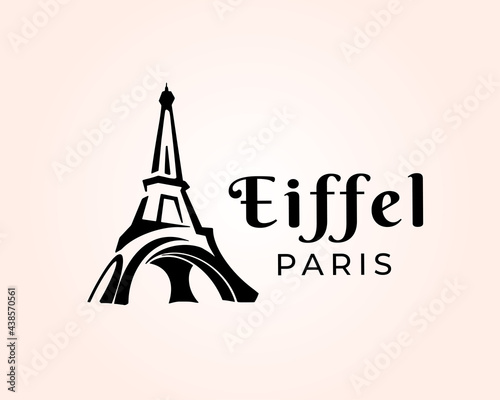 abstract eiffel tower art logo design template illustration