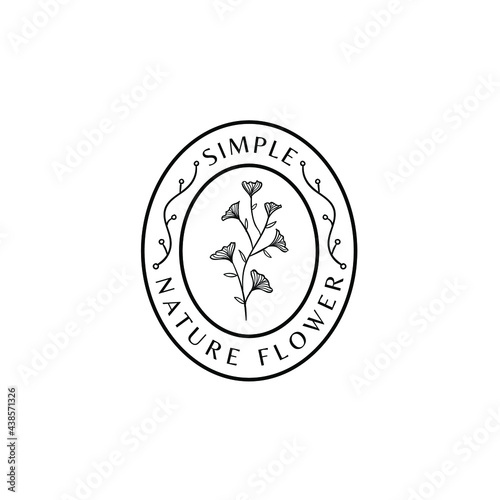 Stamp Flower Nature Logo Vector Illustration Template Icon 