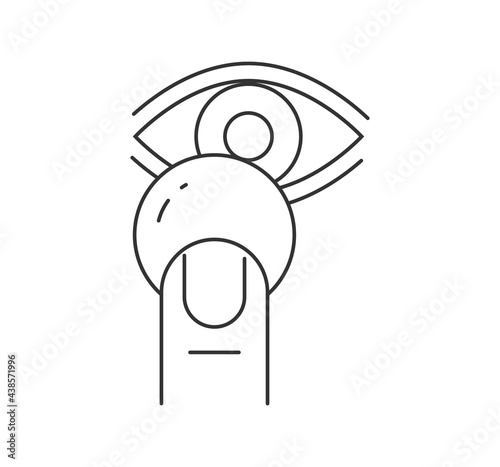 Contact lenses line icon set. Eye health, oculist.