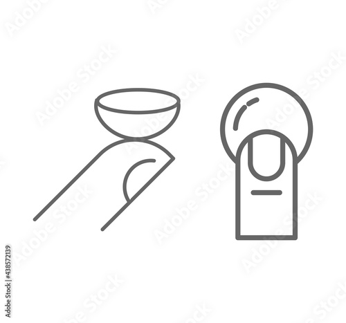 Contact lenses line icon set. Eye health, oculist.