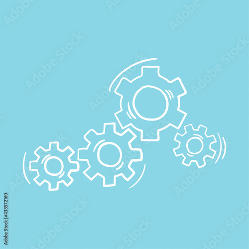 Gear wheel and cog wheel icon.