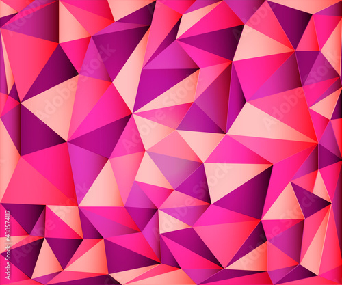 abstract background of polygons with shades of pink