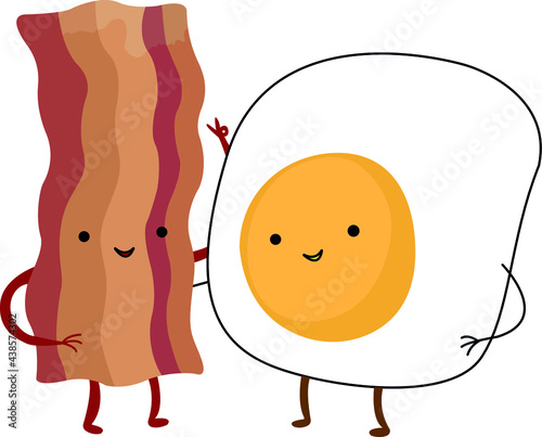 Illustration of egg and becon on a plate