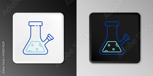 Line Glass bong for smoking marijuana or cannabis icon isolated on grey background. Colorful outline concept. Vector