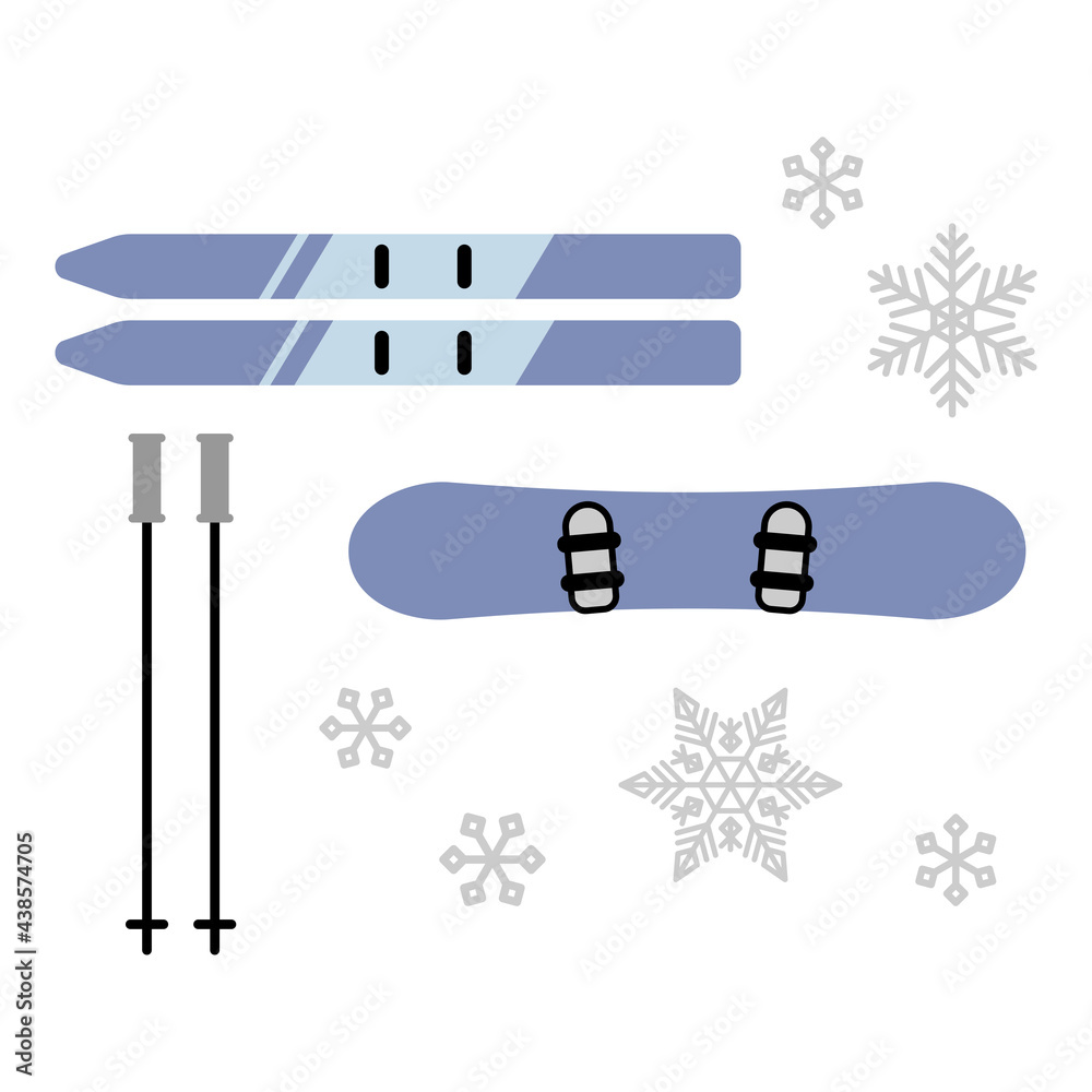 スキー スノーボード板 イラストセット Stock Vector Adobe Stock