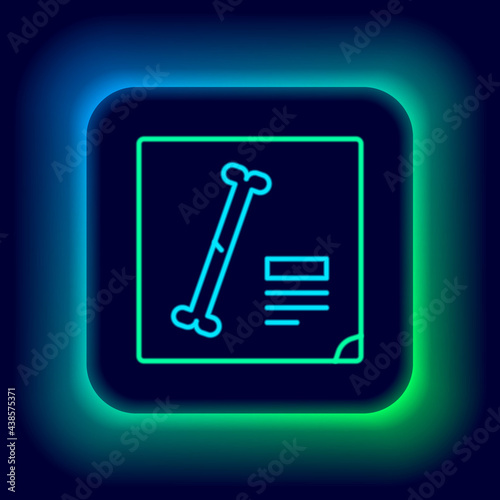 Glowing neon line X-ray shots icon isolated on black background. Colorful outline concept. Vector