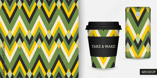 Zigzag seamless pattern. Abstract geometric background. Vector illustration horizontal zigzag stripes. Repeating texture. Modern ethnic ornament. Design paper, wallpaper, textile, fabric. Mockup.