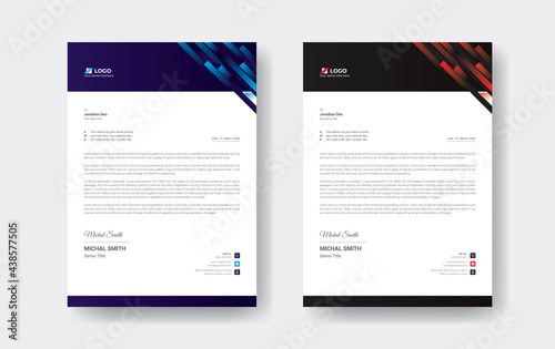 Abstract corporate business letterhead design template