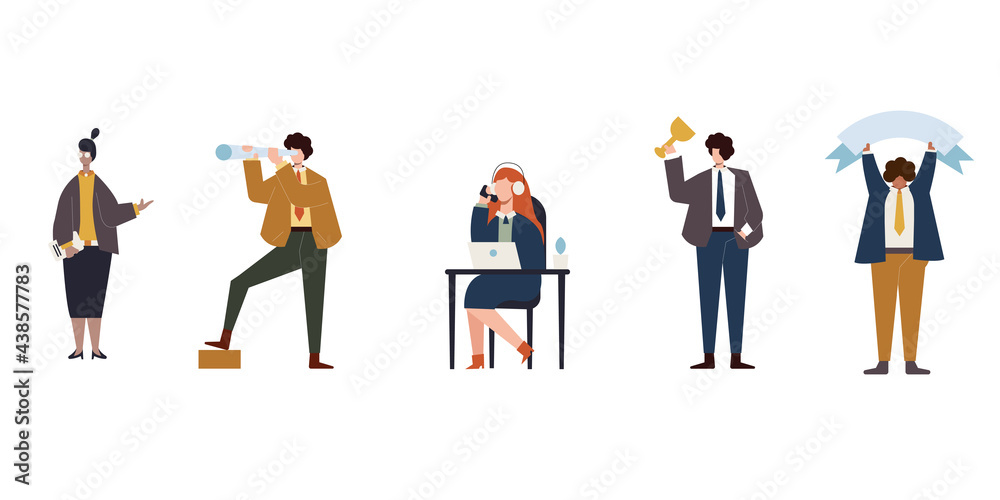 Flat avatar business in flat style Flat avatar business in flat style