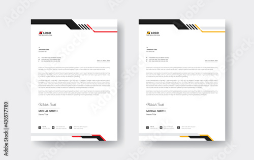 Abstract corporate business letterhead design template