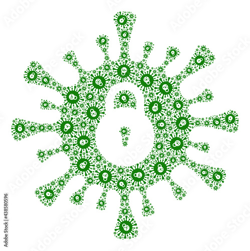 Recursive mosaic infection lockdown. Vector mosaic is composed of recursive infection lockdown parts. Flat vector design on a white background.
