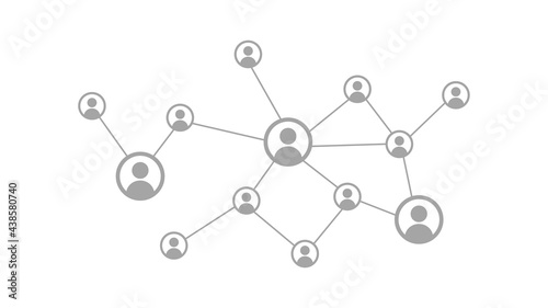 Social network diagram. Network connection. Cooperation and communication concept. Vector illustration