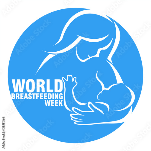 world breastfeeding week celebrate at august 1-7 every year with blue background