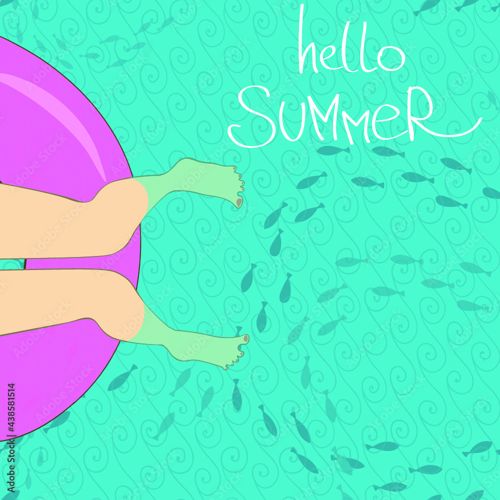 Naklejka premium Beach vacation vector illustratin