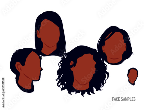 set of face illustrations (team, member)
