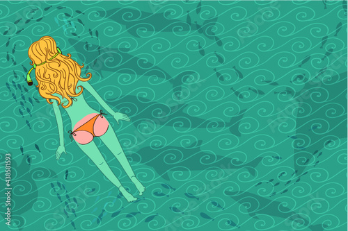 Beach vacation vector illustratin