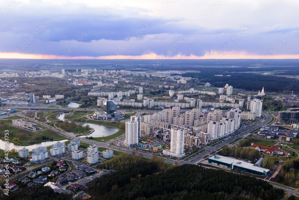 Aerial view of the city of Minsk (Belarus)